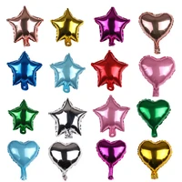 50pcslot 10inch rainbow foil star balloons gradient ramp heart air balloon birthday party wedding decorations party supplies