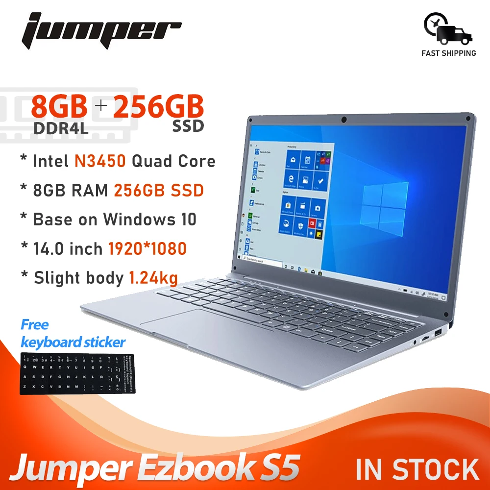 2021 планшеты Windows 10 home Jumper EZbook S5 портативный ноутбук ультрабук 14 0 дюймов 8 ГБ ОЗУ 256