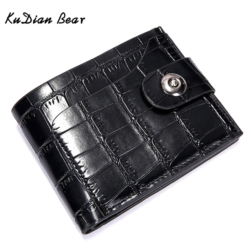 KUDIAN BEAR Короткий Мужской кошелек искусственный крокодиловый узор маленькая