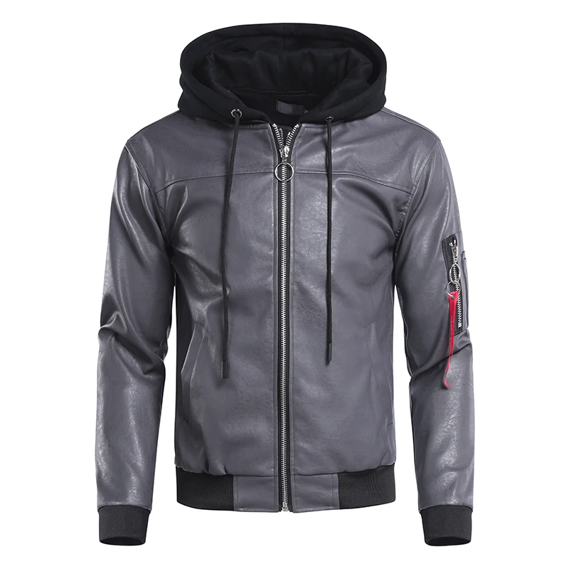 Куртка YOUTHUP мужская кожаная на молнии модная короткая байкерская куртка уличная