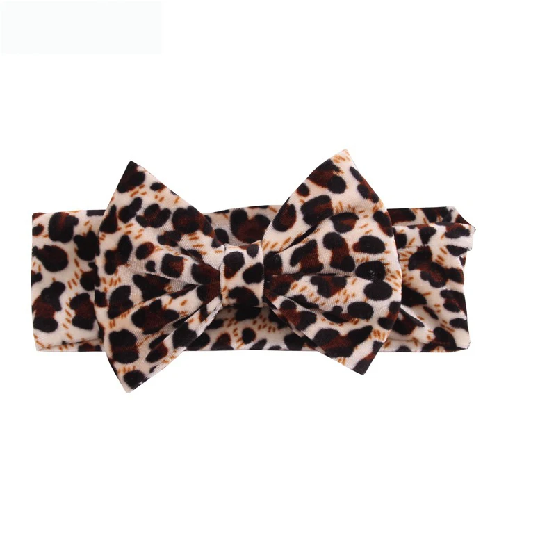 Дизайнерская бархатная повязка для волос с леопардовым принтом 5 дюймов бант