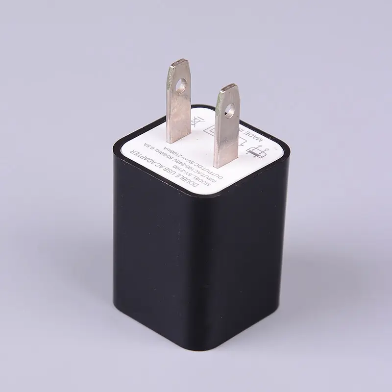 US Black Универсальное настенное зарядное устройство с двумя портами USB Mini AC, 2 порта, зарядное устройство для домашнего мобильного телефона, зарядное устройство US/EU для iPhone, huawei, зарядное устройство для путешествий - Тип штекера: US Black