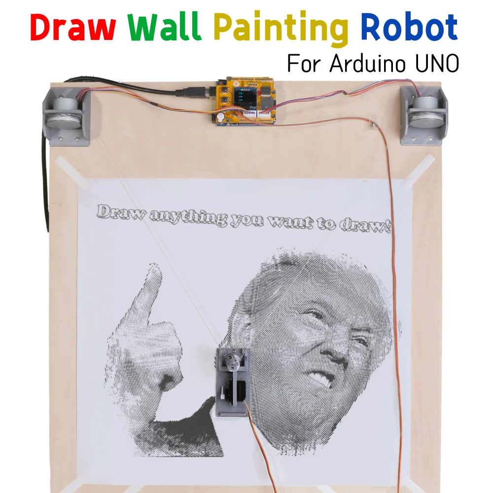 Drawbot for Arduino UNO R3 DIY kit Draw Line Plotter Wall Painting Robot STEM equipment Maker Project 3D printed parts Kid's toy |