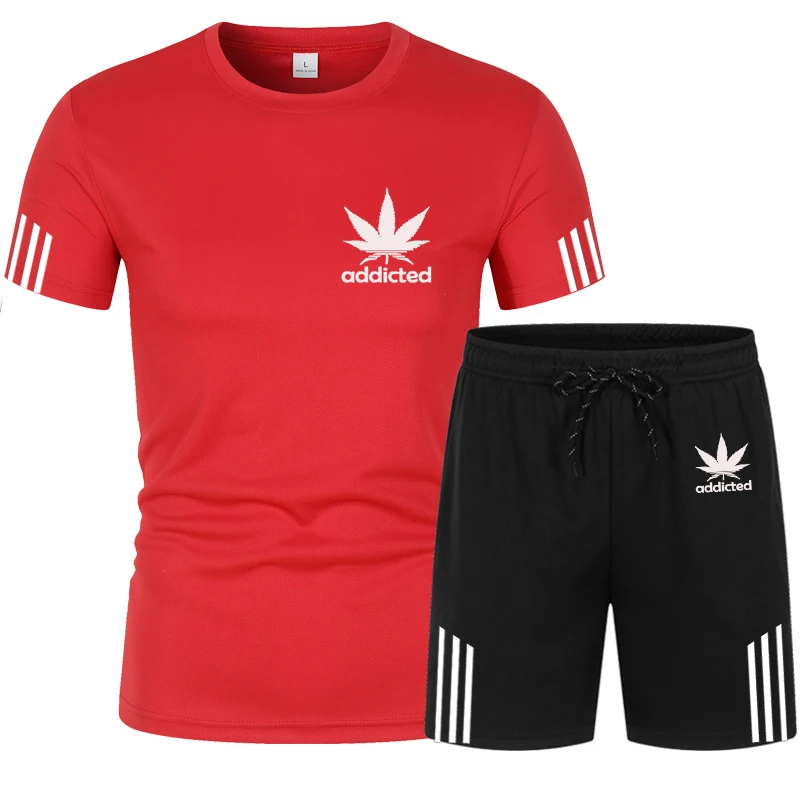 

Summer sweatshirt Men's Shorts + T-Shirt Suits Running Fitness Clothes Fashion Casual Brand LOGO Printing Custom New Men's 2021