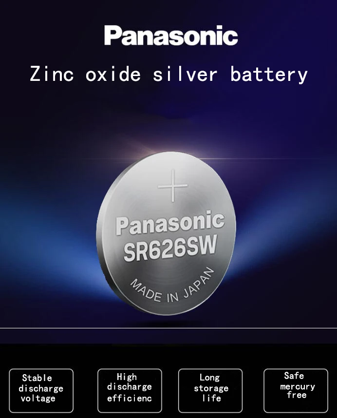 5 шт./лот Panasonic 1,55 V SR626SW 377 кнопочная ячейка часы Батарея G4 377A LR626 SR626SW SR66 LR66 Серебряный оксид ртути