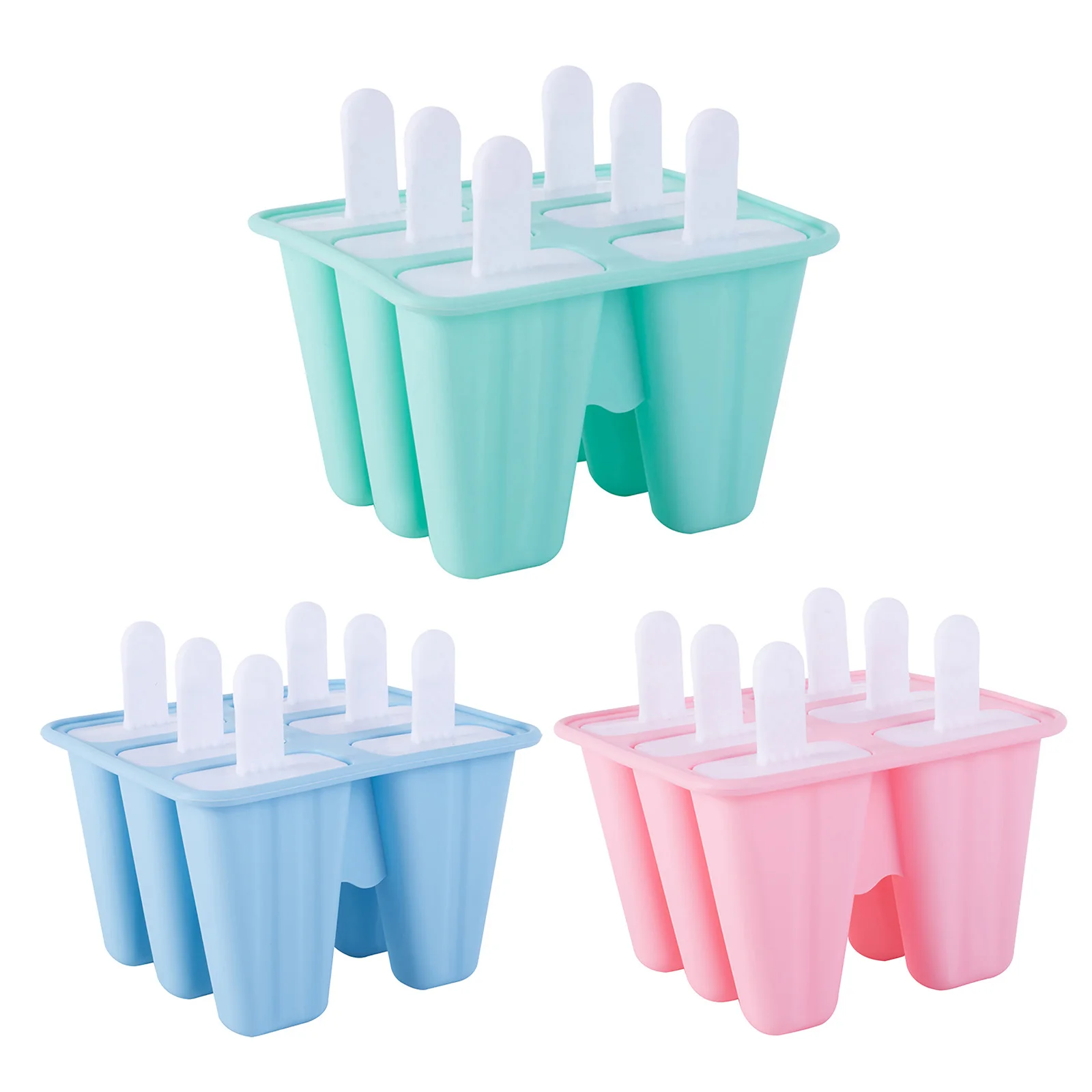 

6 Cavities Ice Cream Mold DIY Popsicle Molds Safe Easy Release Ice Lolly Molds Maker Homemade Popsicle Tray Kitchen Supplies