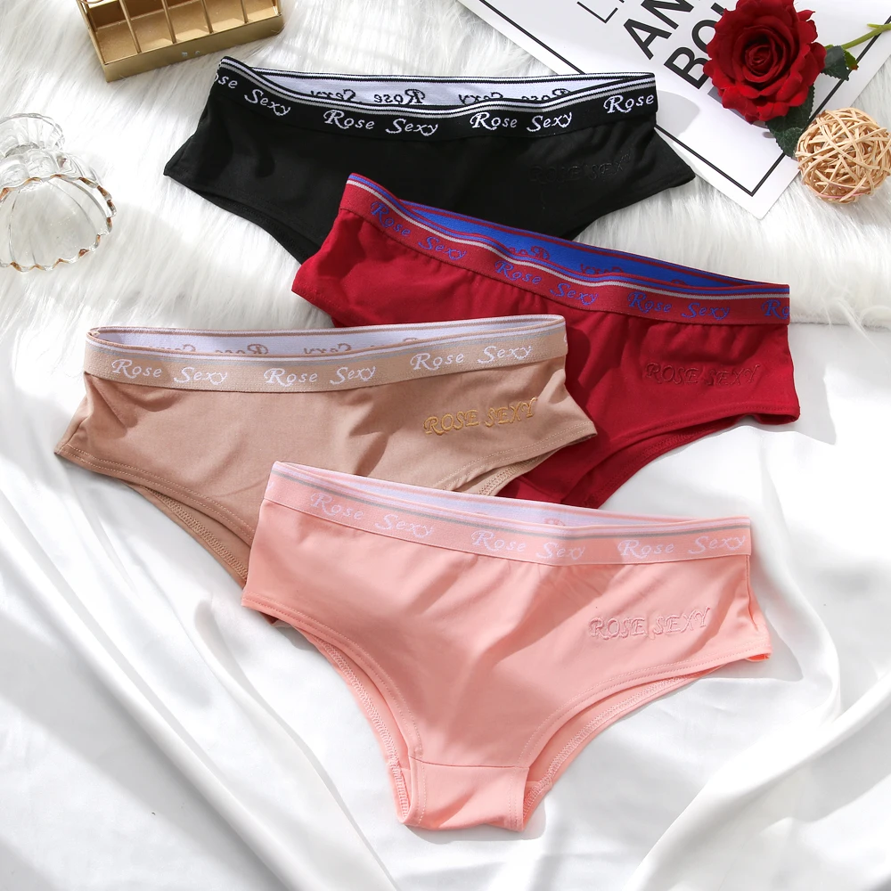 

BZEL New Style Women's Cotton Briefs Sexy Low Waist Letter Panties Breathable Comfortable Underwear Intimate Lingerie Underpants
