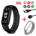 Смарт-браслет M6 для мужчин и женщин, детские спортивные наручные часы с шагомером, пульсометром, тонометром
