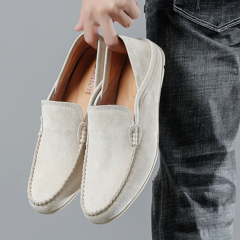 

REETENE Big Size 47 Men Casual Loafers Comfort Leather Men'S Loafers Light Flats Driving Shoes Men Quality Autumn Loafers For Me