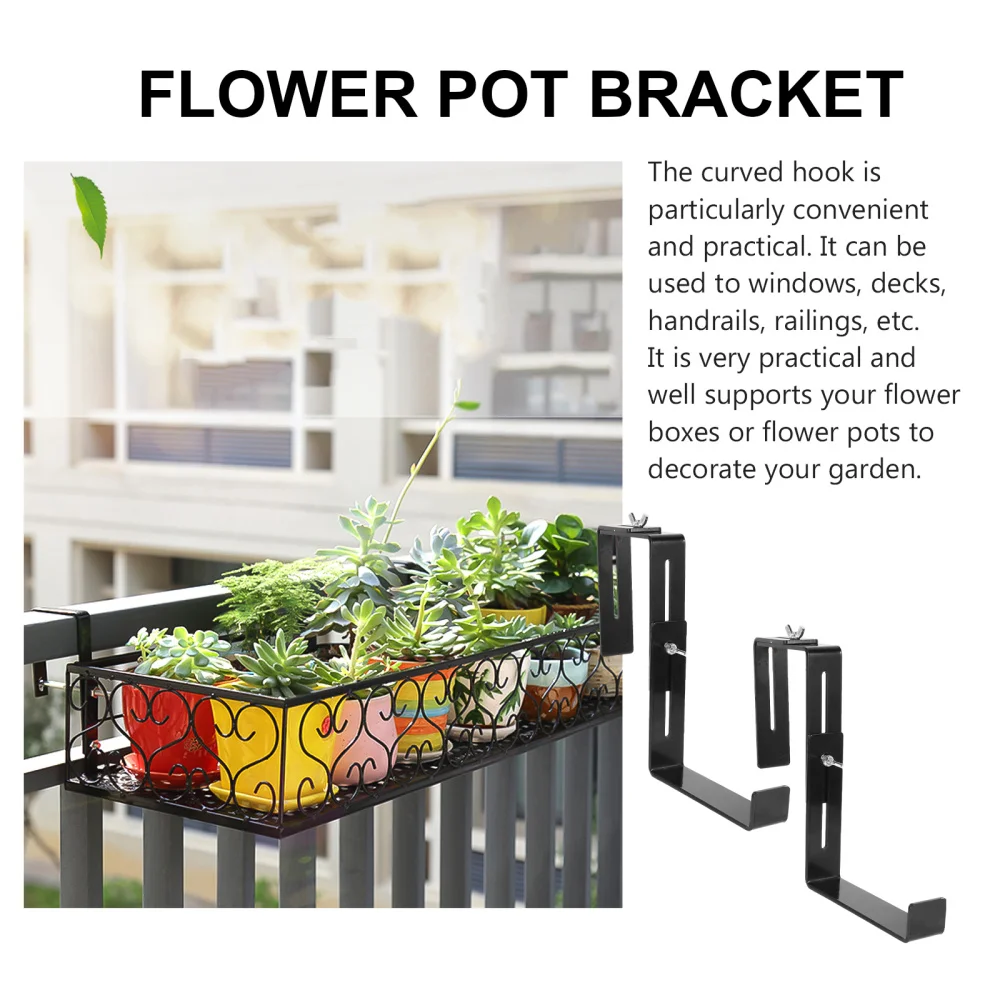 

1 Set Flower Box Holder Flower Pot Holding Bracket Iron Flower Pot Stand