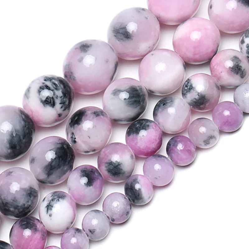 Оптовая продажа цвета: черный розовый фиолетовый облако нефрит камень Круглые