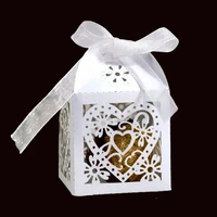 10pcs flower lover herat laser cut favors gifts box hollow candy boxes with ribbon baby shower engagement wedding party decor