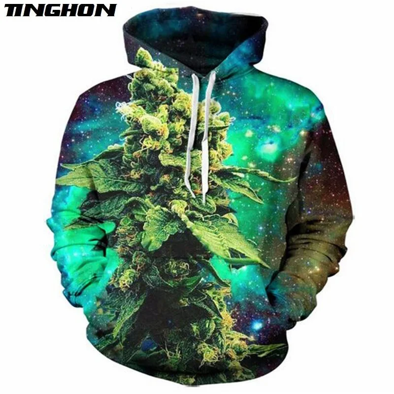 Худи мужское/женское травяное с объемным рисунком Свитшот в стиле Харадзюку