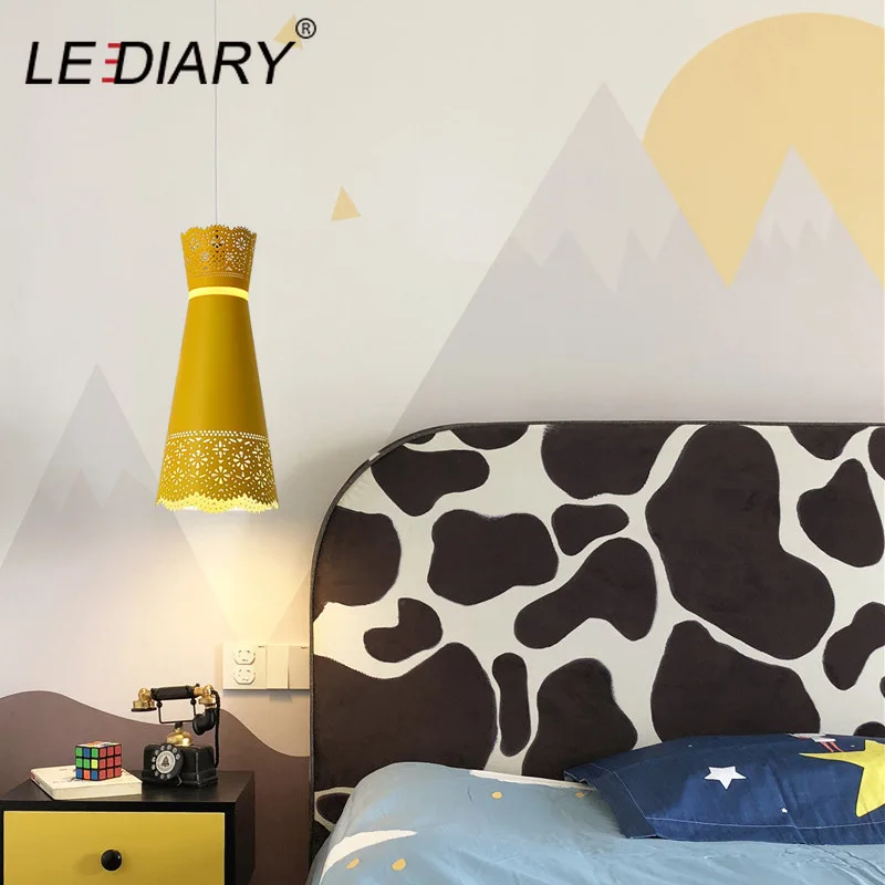 Железная Подвесная лампа LEDIARY с белым рисунком деревьев европейский ресторан