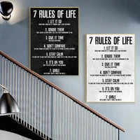 7 rules of life watch your thoughts canvas painting motivational poster and print for bedroom classroom home office picture