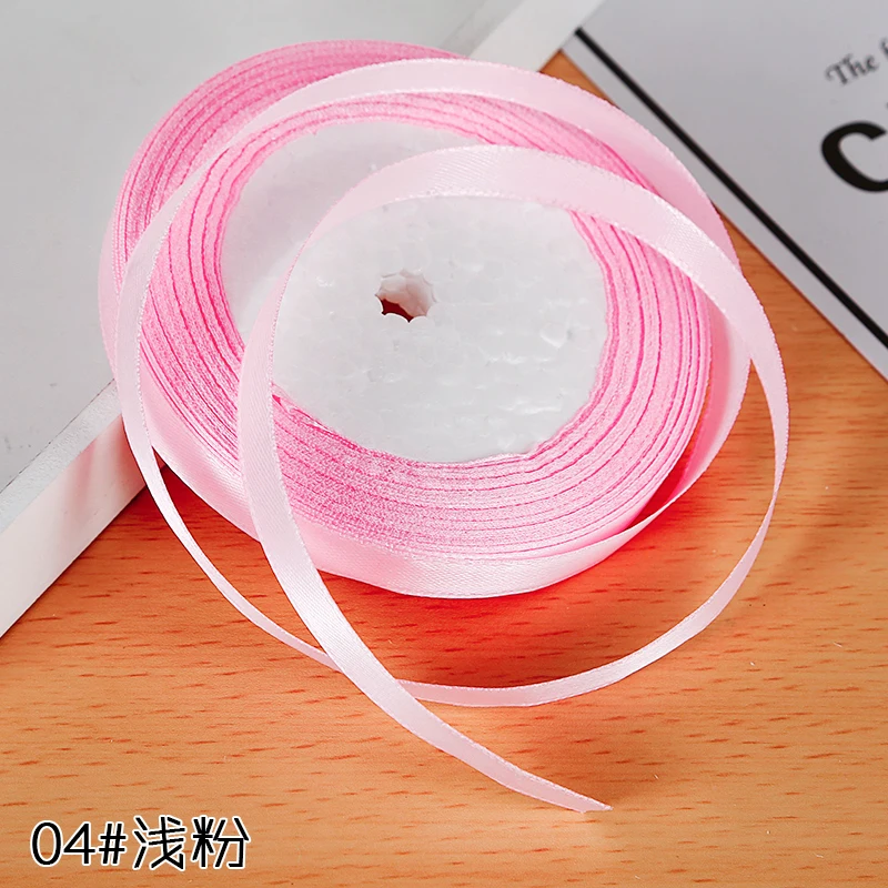 25 ярдов/рулон шелковые атласные ленты 6 мм 10 12 15 20 | Дом и сад