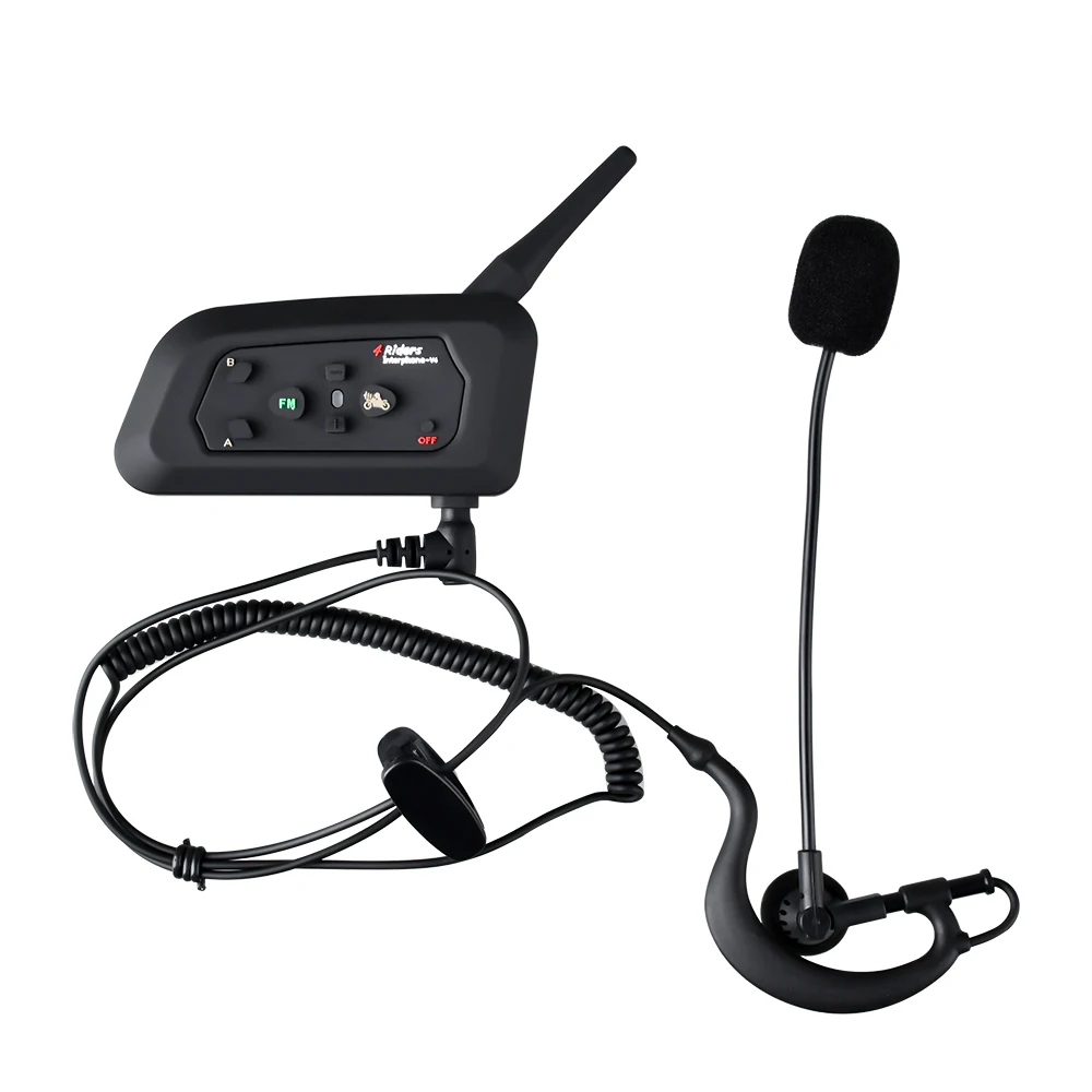 V4 BT переговорные Bluetooth гарнитура Интерком подходит для футбола рефери велосипедной конференции 4 человек говорить в то же время FM