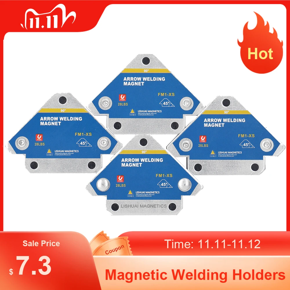 

4pcs 28LBS Magnetic Welding Holders 45° 90° 135° Multi-angle Solder Arrow Magnet Weld Fixer Positioner Auxiliary Locator Tools