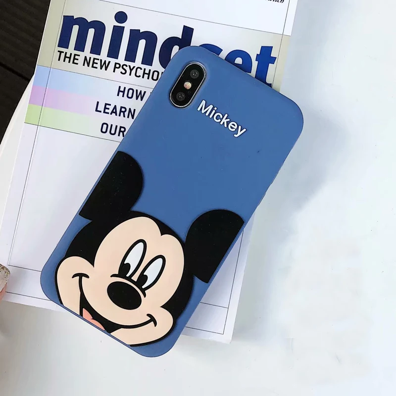 Для iPhone 5 6 7 8 X XR XS Max/Plus 3D мультфильм животных Мягкий силиконовый чехол для задней панели сотового телефона оболочка противоударный - Цвет: Blue Mickey