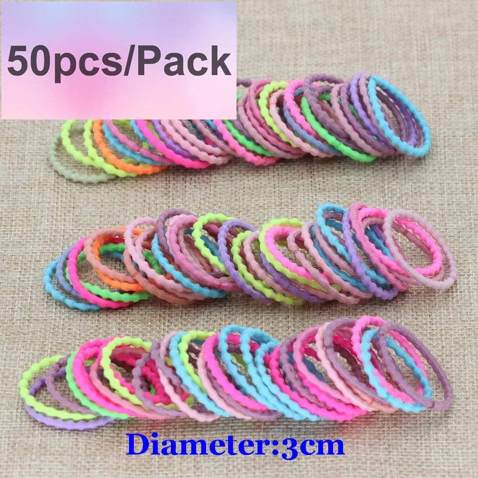 TS398 Colorful Нейлоновые резинки ярких цветов для девочек 2 см 3 см, Детские Безопасные эластичные резинки для волос, держатель для конского хвоста, Детские аксессуары для волос, резинки для волос - Цвет: TS398 Colorful