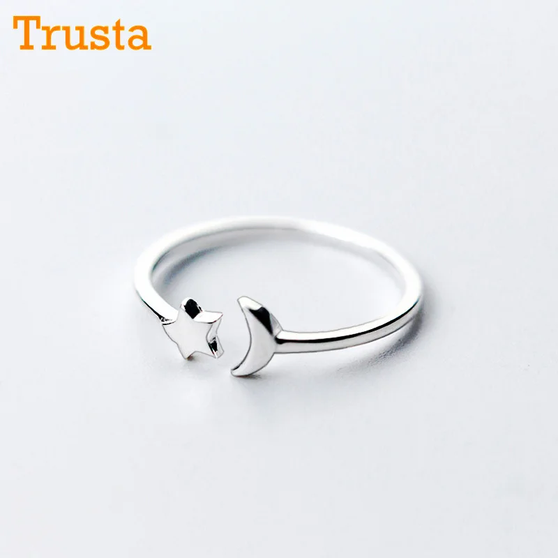 Trusta,,, 925, цельное Настоящее Стерлинговое Серебро, модные женские кольца с 2 сердечками, размер 5, 6, 7, прекрасный подарок для девочек-подростков, DS1071