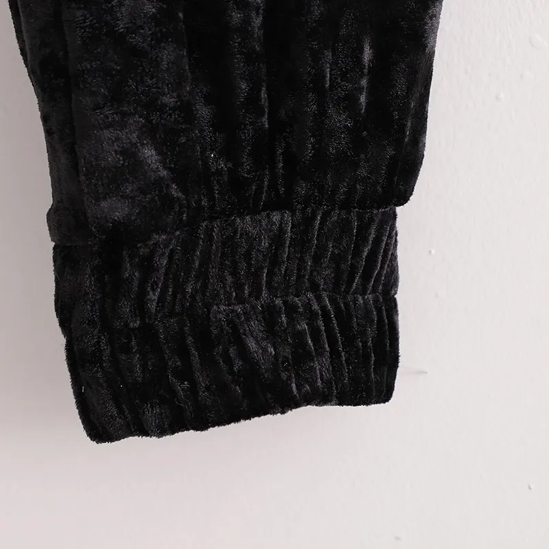 

2021 Casual Velvet Elastic Waist Pencil Pants Women Spring Summer Vintage High Waist Pants Femme Pantalon Pantalones De Mujer