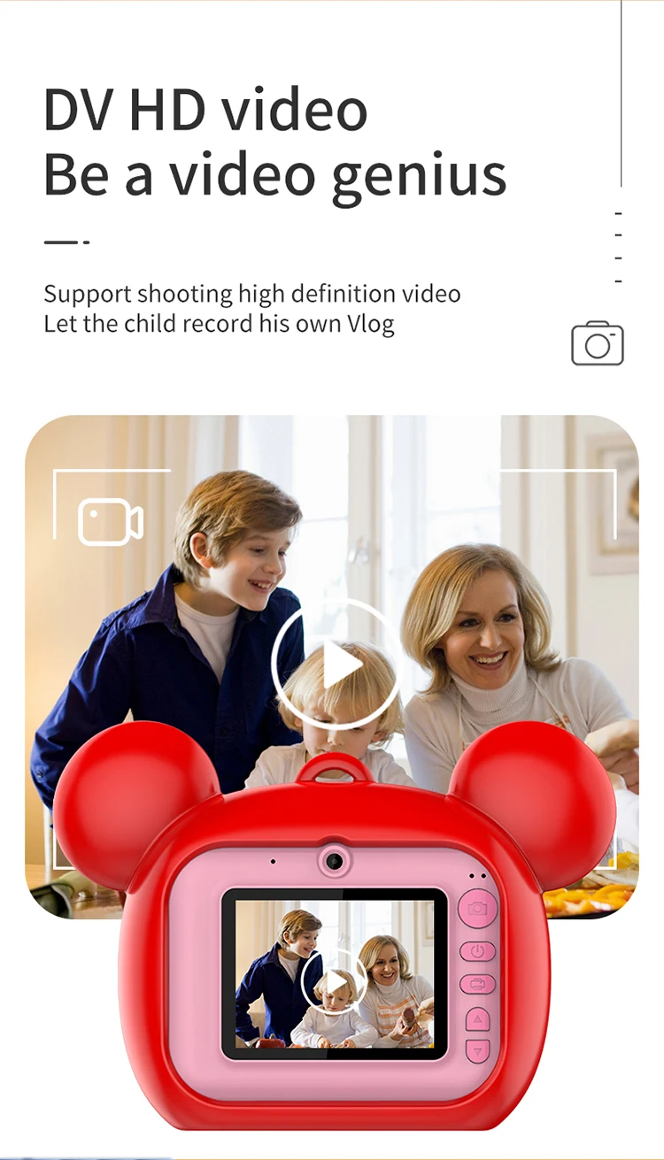 

Children Instant Printing Camera 1080P Digital Camera Cute Cartoon Toys Camera Birthday Gift For Girl Boys Children Camera