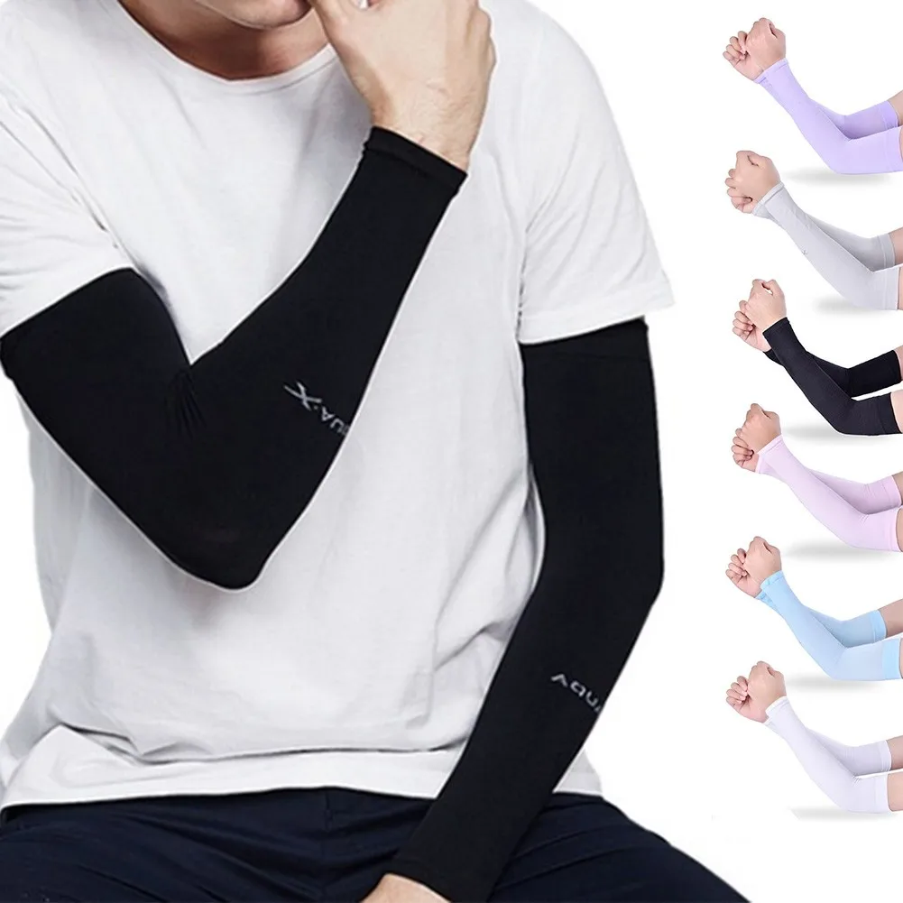 

1 Pair Men Women Arm Warmers Summer Arm Sleeves Sun UV Protection Outdoor Drive Sport Travel Arm Warmers White Black Arm Cover