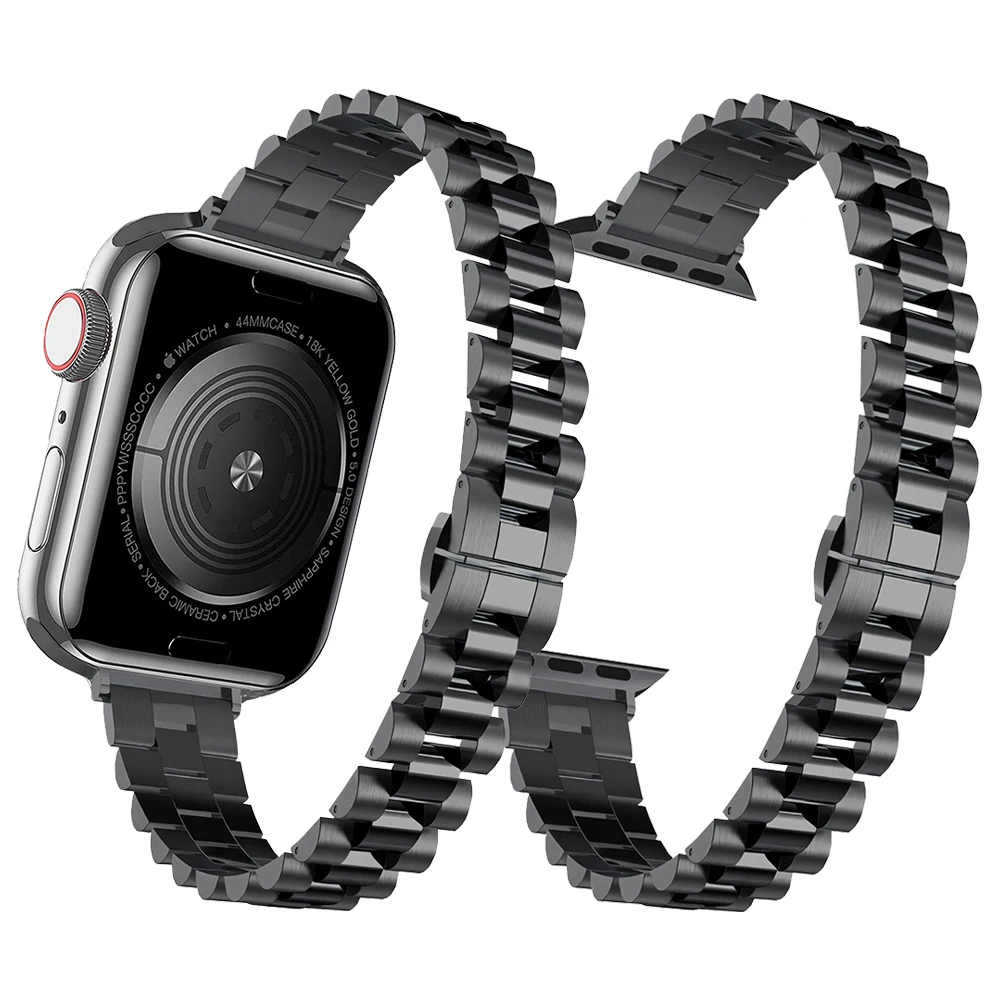

Ремешок из нержавеющей стали для Apple Watch band 38 мм 40 мм 42 мм 44 мм, тонкий металлический браслет для iWatch SE Series 6/5/4/3/2/1