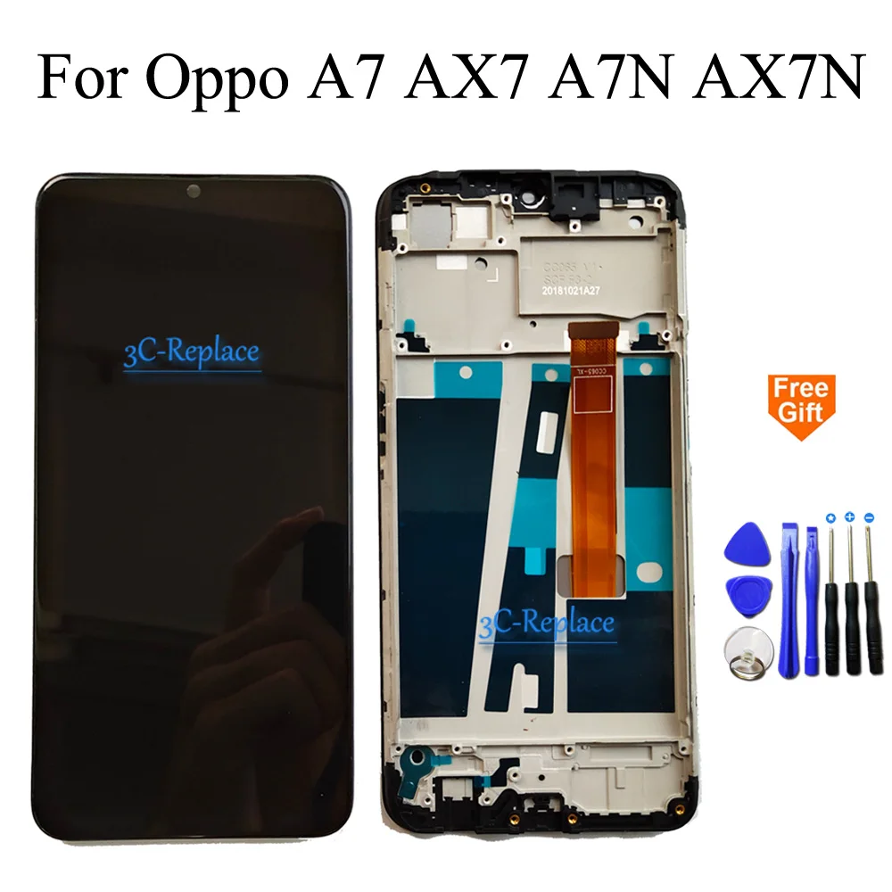Протестированный черный 6,2 дюймов для Oppo A7 AX7 A7N AX7N ЖК-дисплей кодирующий преобразователь сенсорного экрана в сборе с рамкой бесплатные инструменты