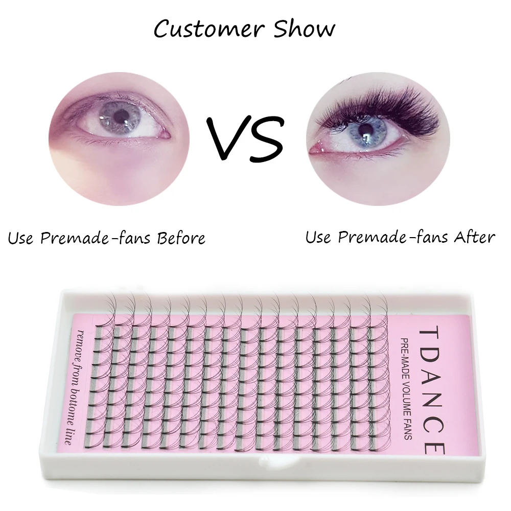 

TDANCE 16 Lines Premade Volume Fans 3D/4D/5D/6D/7D Lash Russian Volume Eyelash Extensions Pre Made Lash Extension Faux Mink Lash