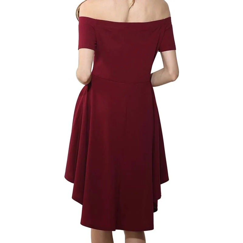 Новинка 2019 модное весеннее женское однотонное платье до колена с длинной спинкой