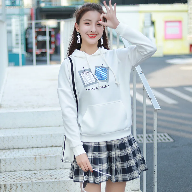 Женская спортивная одежда с капюшоном на осень белым розовым хлопковым пальто и