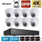 AHCVBIVN 8CH 4K AHD DVR видео наблюдения Системы открытый Купольные Камеры видеонаблюдения CCTV наблюдения DVR Наборы Ночное видение 2 ТБ HDD