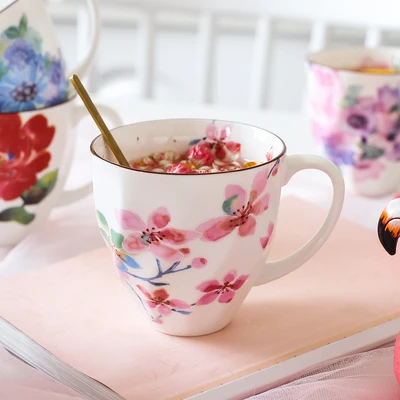 Костяной фарфор креативная офисная керамическая чашка кофе фрукты черный чай