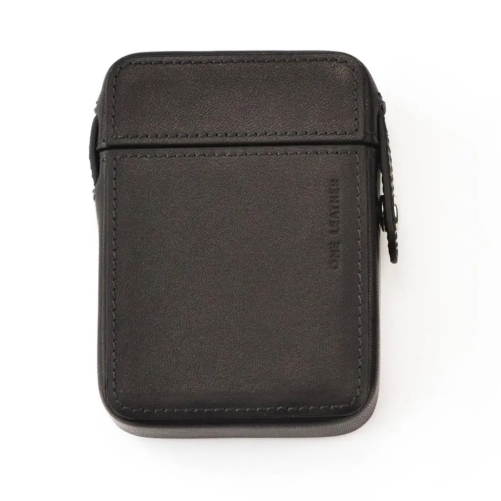 Black Одна кожаная коробка для сигарет, Мужской подарочный чехол для сигарет, мужские подарки, чехол для сигарет, дымовая зажигалка, можно установить чехол для табака - Цвет: Black