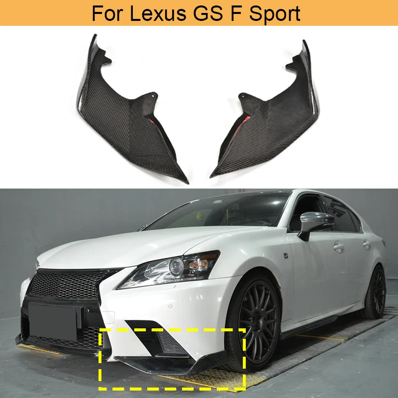 Щитки переднего бампера из углеродного волокна фартук разветвители для Lexus GS F Sport