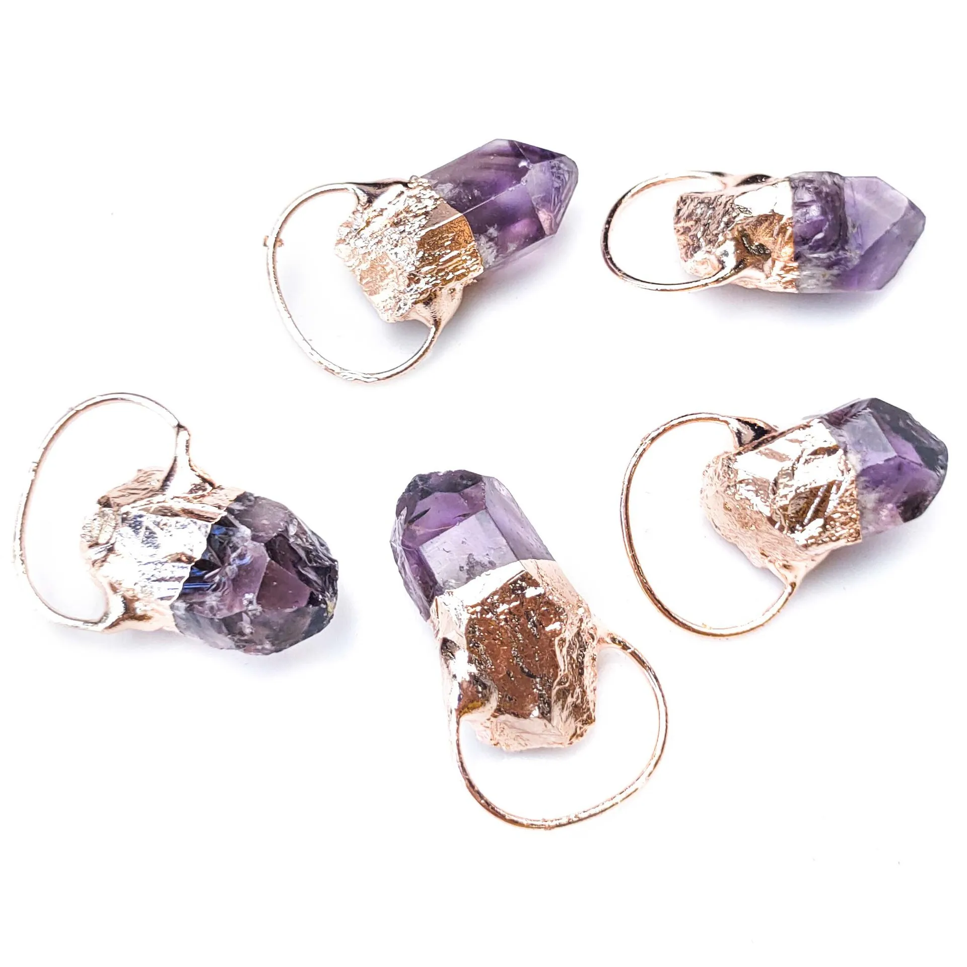 

Genuine Irregular Hexagonal Column Rock Crystal Gem Raw Stone Necklace Accessories Pendant Mineral Purple Crystal Druzy Jewelry