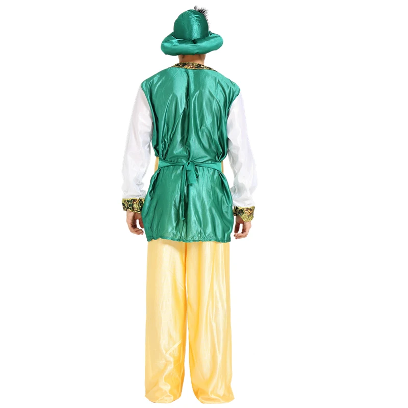 Mens halloween costumes for men adult party jasmine aladdin costume Lamp genie Adam prince Fantasia Boy Arab Clothing cosplay images - 6