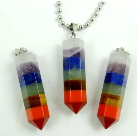 Натуральный камень 7 ЧАКРА КРИСТАЛЛ КВАРЦА бирюза lapis тигровый глаз кулон для diy