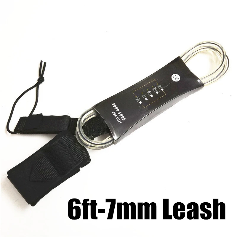 Прозрачный цветной поводок для серфинга 6 7 мм прямой сверхпрочный неопреновый с