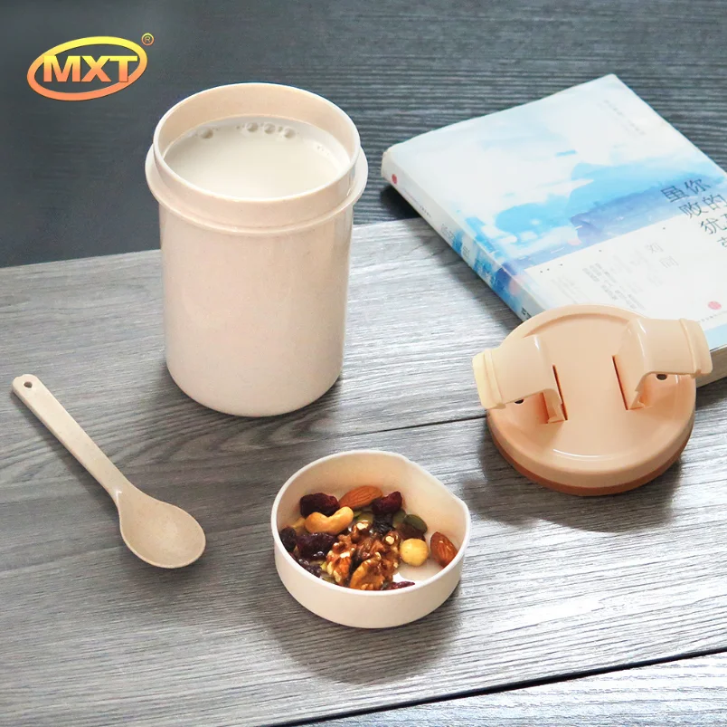 600 мл пшеничная соломенная суповая чашка пластиковая пряжка герметичный Ланч