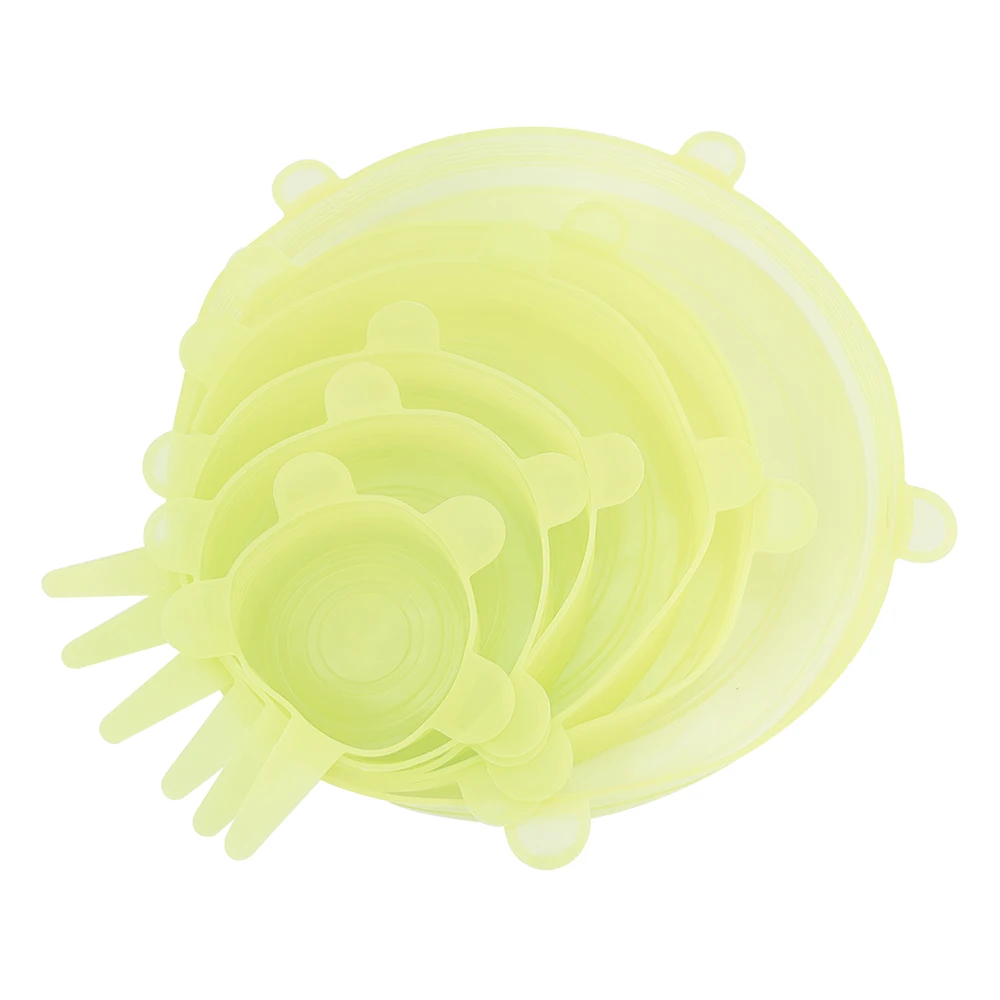 Универсальные силиконовые крышки для пищевых продуктов 6 шт./компл. многоразовые