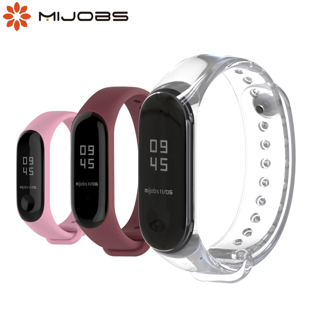 Ремешок для Xiaomi Mi Band 4 силиконовый браслет браслеты аксессуары полупрозрачные