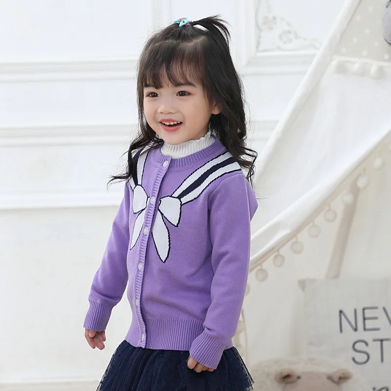 Зимняя одежда для маленьких девочек кардиган с бантом Рождественский свитер