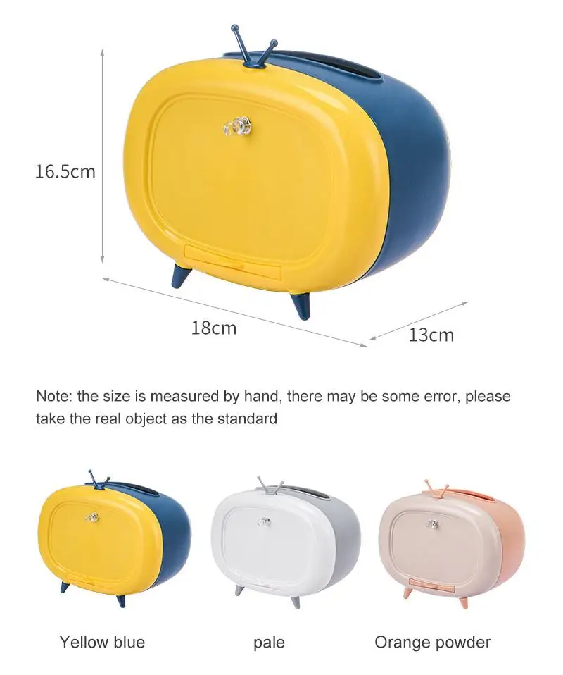 

1PC Imitation TV Tissue Boxes Multifunctional Storage Box Chase Drama Stickers Creative Napkin Storage Case Table Living Room
