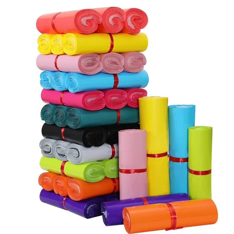 

100Pcs/Lot Waterproof PE Colorful Courier Bags Multi-function Self Seal Post Bag Thicken for Envelope Mailing