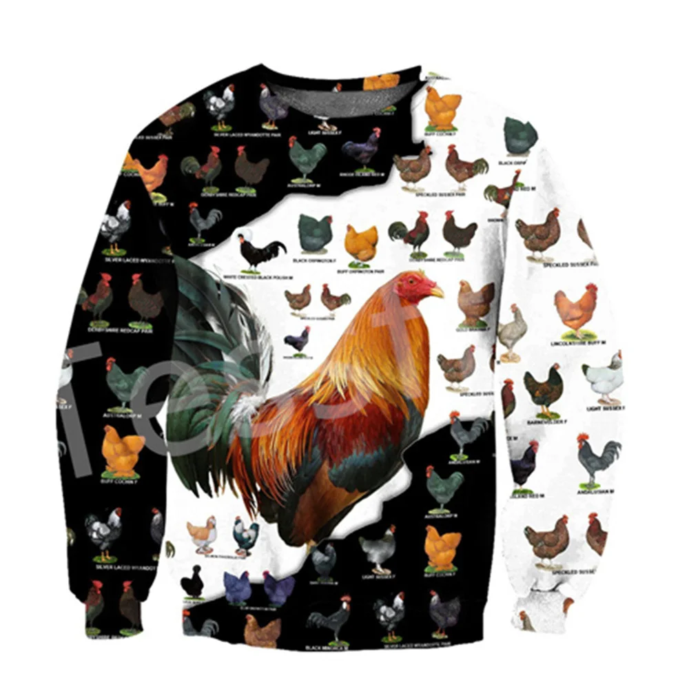

Tessffel Animal Chicken Rooster Funny Crewneck Tracksuit Pullover Long Sleeve 3DPrint NewFashion Harajuku Casual Zip Hoodies B17