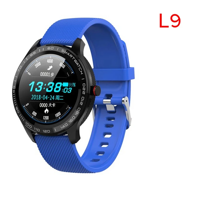 L9 blue Silica Новые L5 L8 L9 умные часы для мужчин IP68 водонепроницаемые Reloj Hombre с ЭКГ PPG кровяное давление сердечный ритм спортивные фитнес умные часы - Цвет: L9 blue Silica