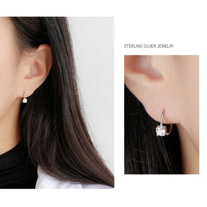 Минималистичные серьги-гвоздики с микроцирконом AsinLove Mini из серебра 925 простые, яркие и популярные для женщин, универсальный подарок.